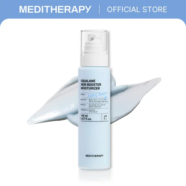 Squalane Skin Booster Moisturizer | 8% Squalane, XXL sized Moisturizer for face, Lightweight Oil Control Non-Sticky | Plumping, Smooth, Anti aging Korean Skincare | MEDITHERAPY Official