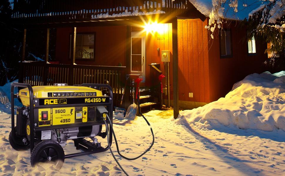 ACEUP ENERGY AG4350-W Portable Generator 4350W Gas Powered with Wheel Kit & Oil EPA & CARB Compliant 3600 Running Watts 7HP 208cc Engine