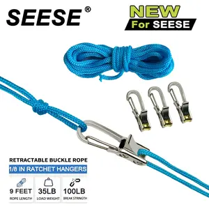 SEESE Retractable Buckle Rope-Adjustable Ropes 2026 New Rope Roller with Accessory Cord - Easy Secure Tie Down for Outdoor,Camping, Marine Rope,and Boating Guy Lines ,Tools Gadgets,Truck Stuff ,Car Essentials