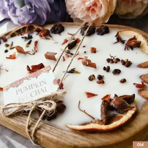 Handcrafted Wooden Bowl Soy Candle Autumn Pumpkin Spice Decorative Fall Home Decor Cozy Ornaments Gift