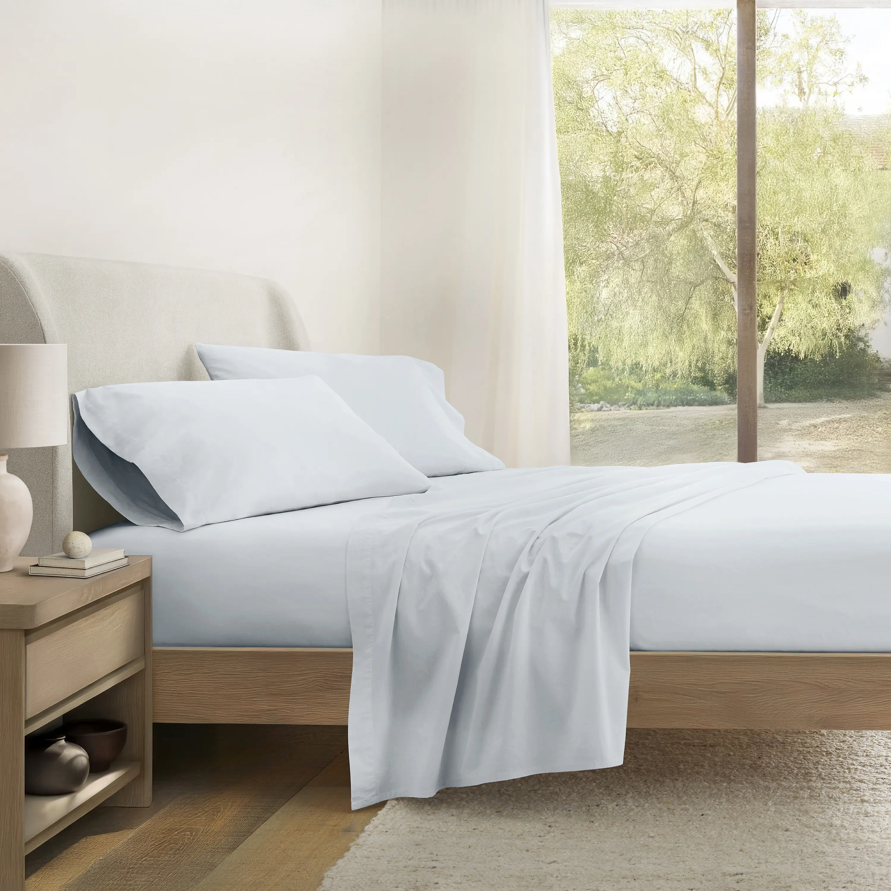 100% Cotton Percale 4-Piece Sheet Set