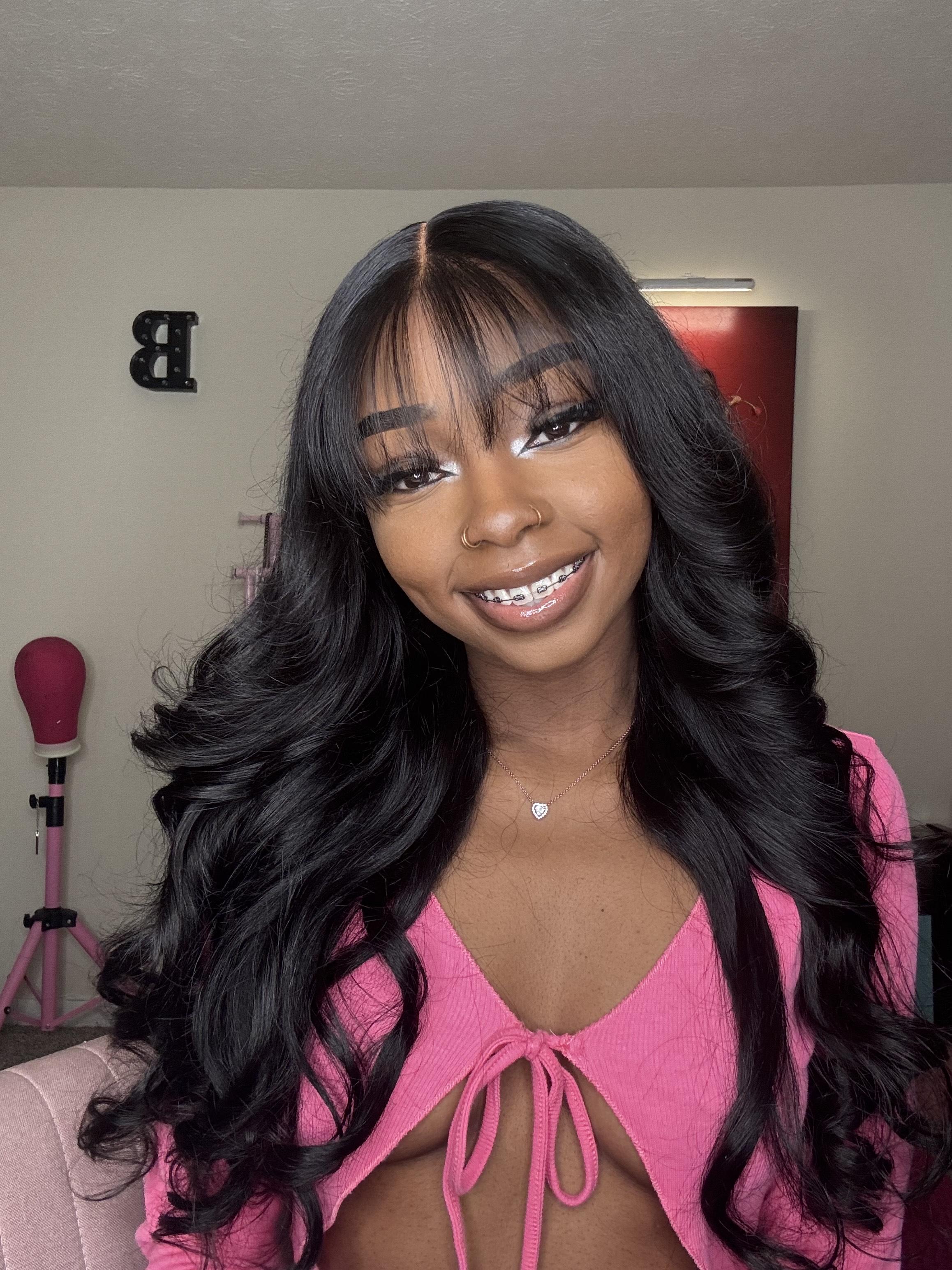 UNice Pre-Everything Fluffy Natural Loose Wave Wig with Curtain Bangs Glueless 13x4/7x5 HD Lace Human Hair Wigs Friendly for Beginners #greenish #TikTokShopSpringGlowUp