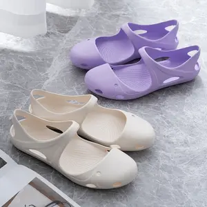 Women's Lightweight Yoga Shoes, Non-Slip Breathable EVA Sandals with Mary Jane Strap, Comfortable Barefoot Water Shoes for Beach, Pool & Yoga Studio