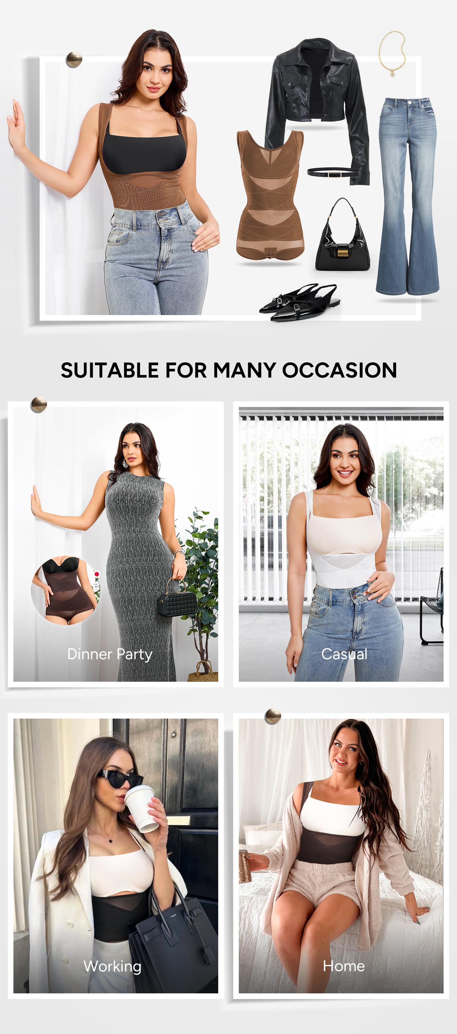 Nebility Shapewear Bodysuit | Mesh Breathable, Invisible Tummy Control | Women’s Everyday Comfortable Spandex Womenswear Basic SpringStatements