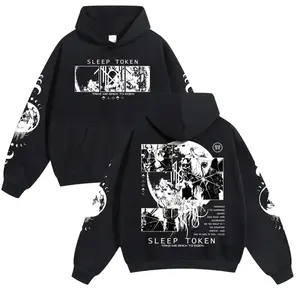 Sleep Token Unisex Hoodie For Autumn Winter Thick Warm Sleep Symbol Fan Style Retro Print Versatile For Ins Street Style Couples Outfits Top Choice For Boyfriend Gift Fabric Menswear Casual Fit N41F