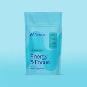 Neuro Energy Caffeine Gum/Mints for Energy & Focus (90 Pieces) - Sugar-Free with L-theanine, Caffeine, Vitamin B12 & Vitamin B6 - Wintergreen Flavor