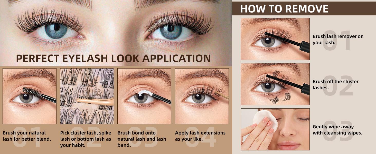 Spiky Manga Lash Kit l JMS&JMS Manga Collection l 【NO BRUSH】Fairy,Sidespike,Victory,DIY Eyelash Extension, Waterproof Week Long Lasting Anime Lash Makeup Cosmetic Springtok