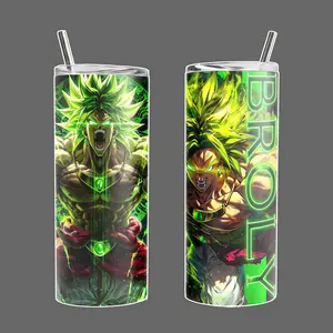 Broly Stainless Steel Insulated Travel Dragon Tumbler With Straw | 20oz 40oz Legendary Super Saiyan Power Edition Dbz fans