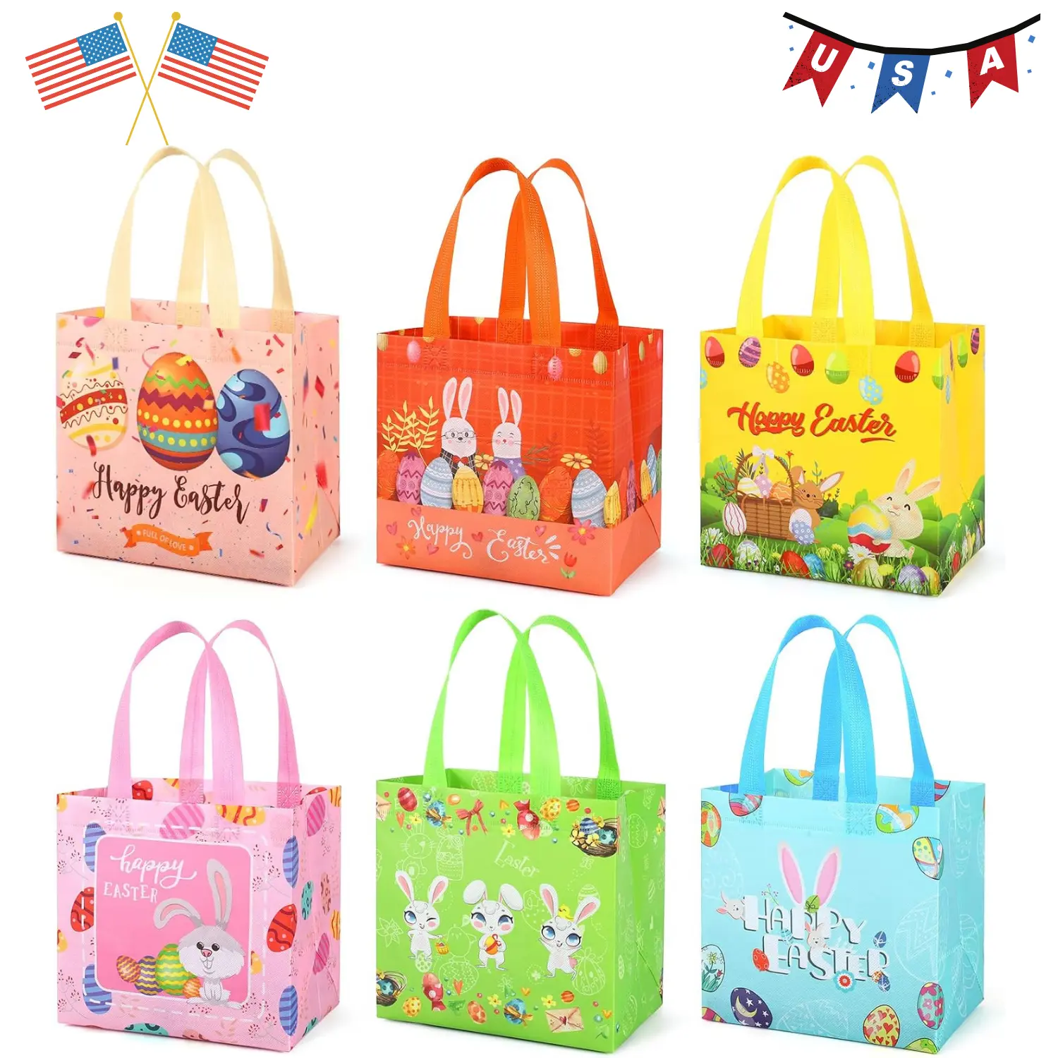 12 Pack Kid Easter Baskets with Handle