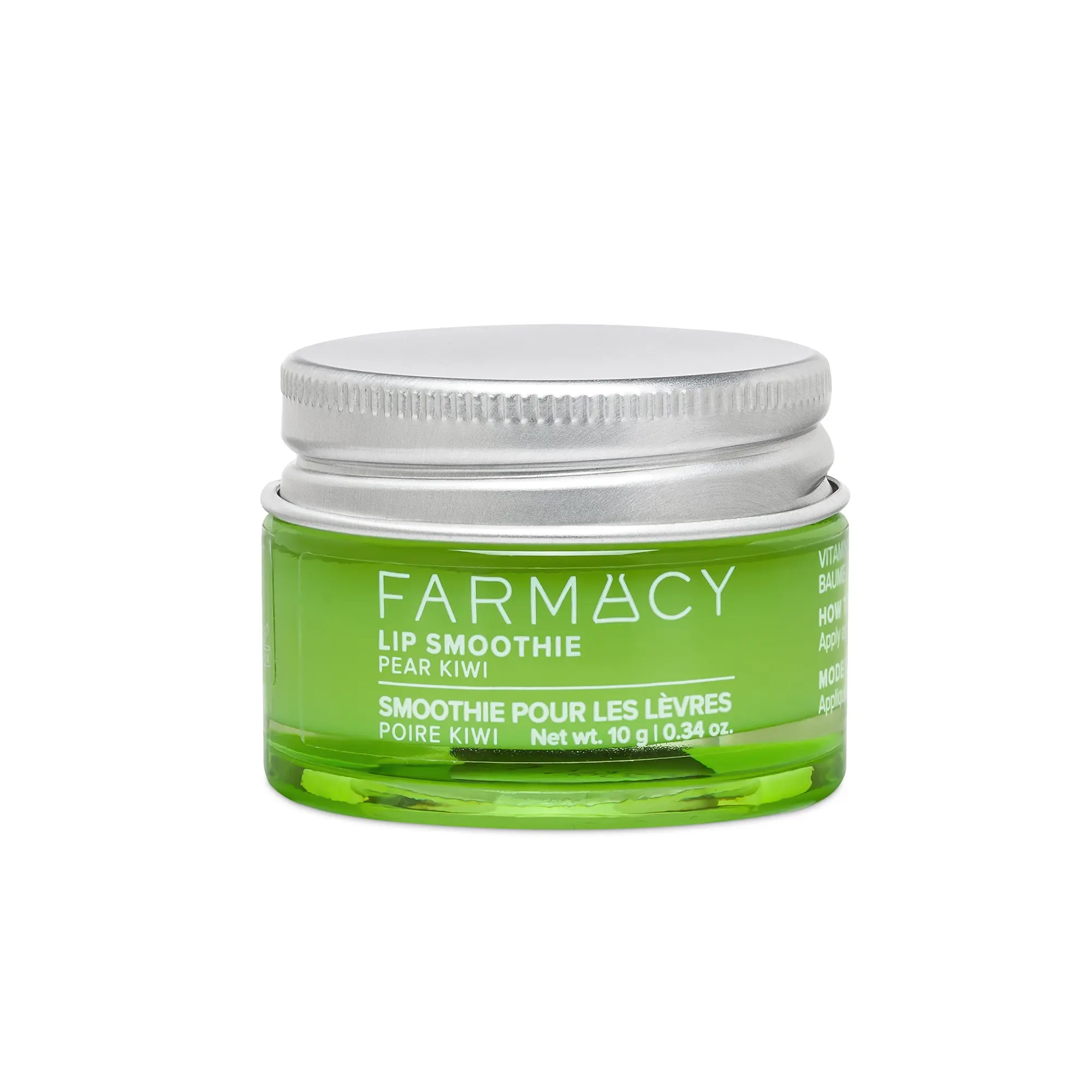 Farmacy Beauty Pear Kiwi Lip Smoothie, a Hydrating Peptide Balm with Vitamin C Boost for Smoothing and a Glossy Finish, 8H Moisture Lock, Lip Balm, Glossy Lips
