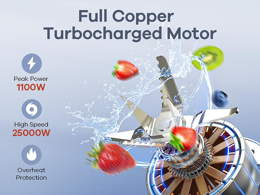 Ganiza Professional Smoothie Blender 1100W Motor 25000 RPM 8 Auto Programs for Frozen Fruits Ice 64 oz Large 12-in-1 Countertop Blender Dishwasher Safe Multifunctional Juicer food processor nutribullet vitamix juicer machine