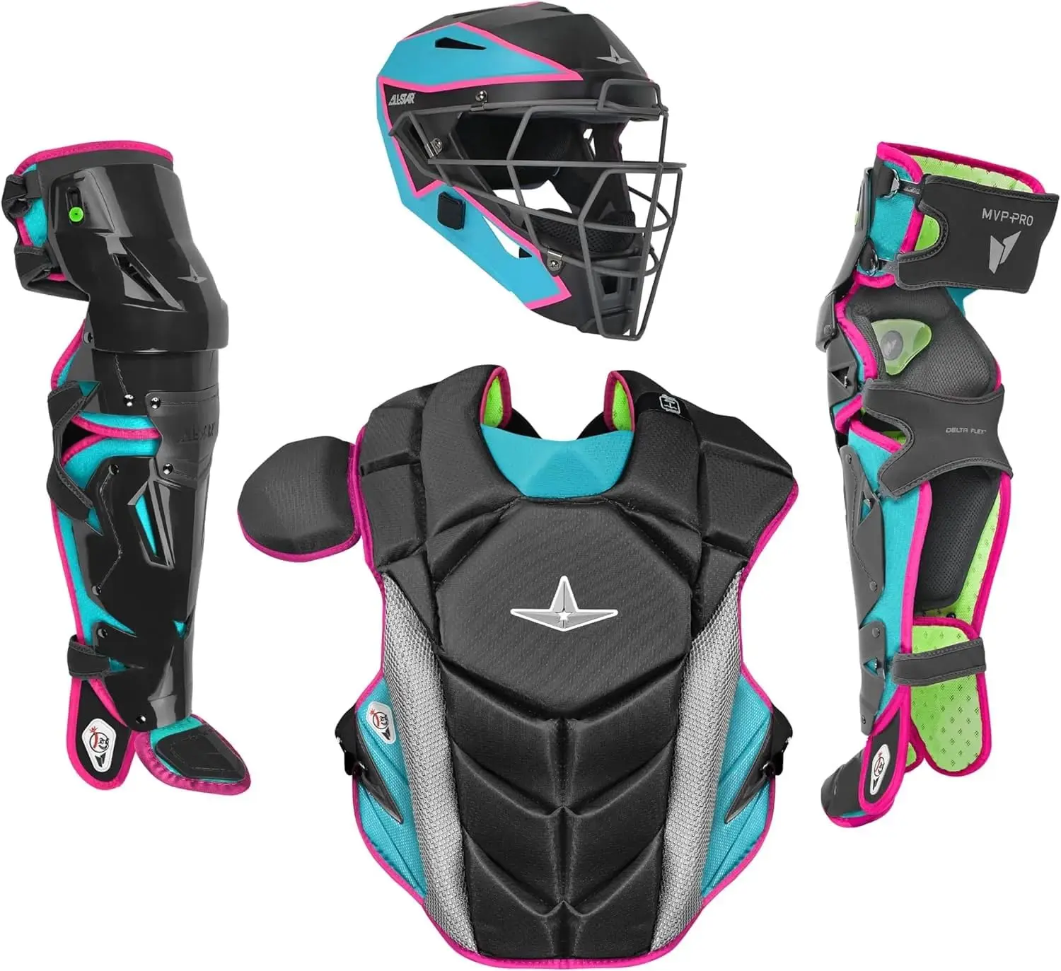 All-Star MVP-Pro Series Catcher's Gear Kit Large Size for Baseball
