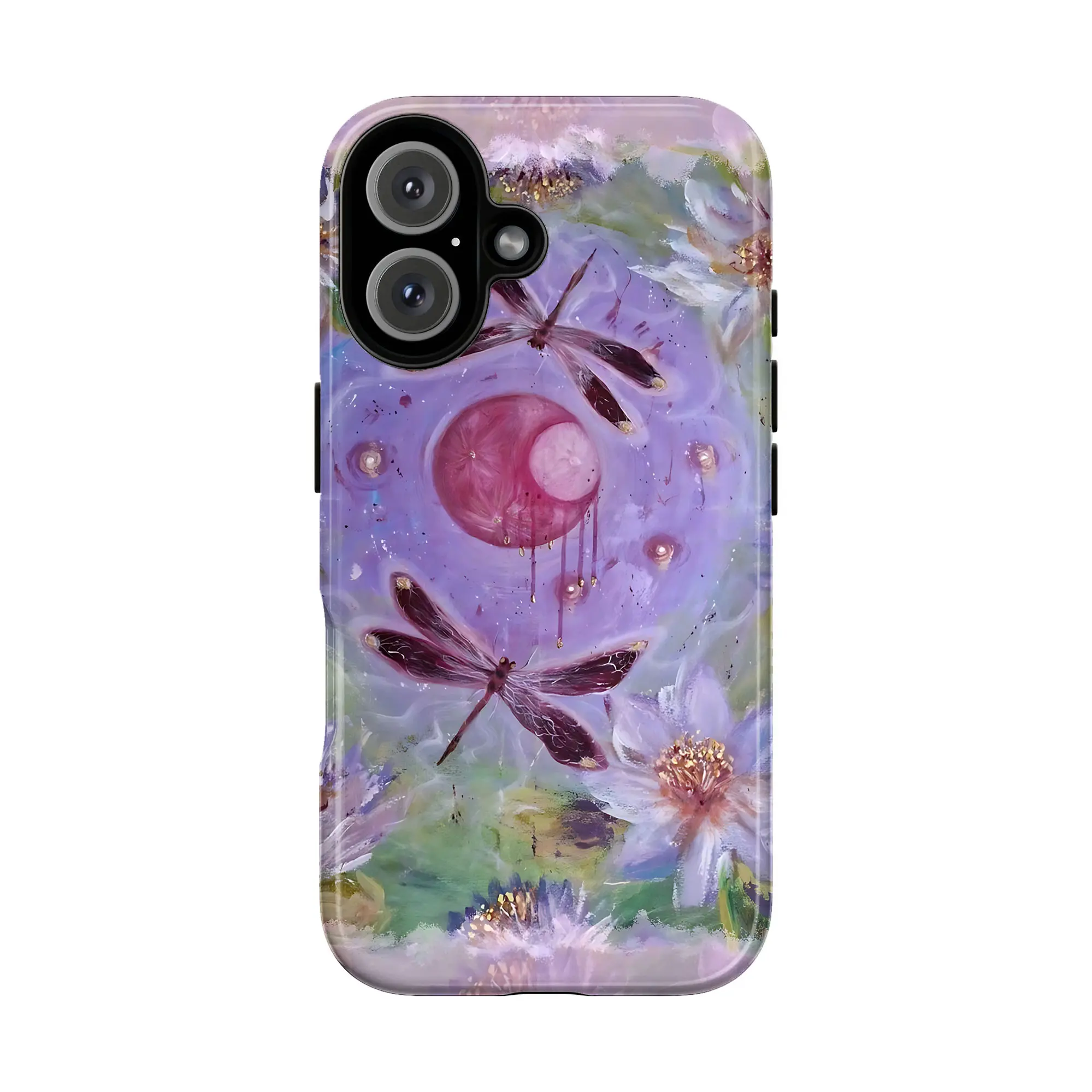 Whimsigoth Aesthetic Dragonfly Phone Case For iphone 17 pro case iphone 16 pro max case 15 14 13 12 11 & Samsung S25 S24 S23 Ultra Fe, Vintage Boho Patchwork Floral Case, Purple Lotus Fairycore, Fairycore Nature - Girly Floral Tough Case, Waterproof