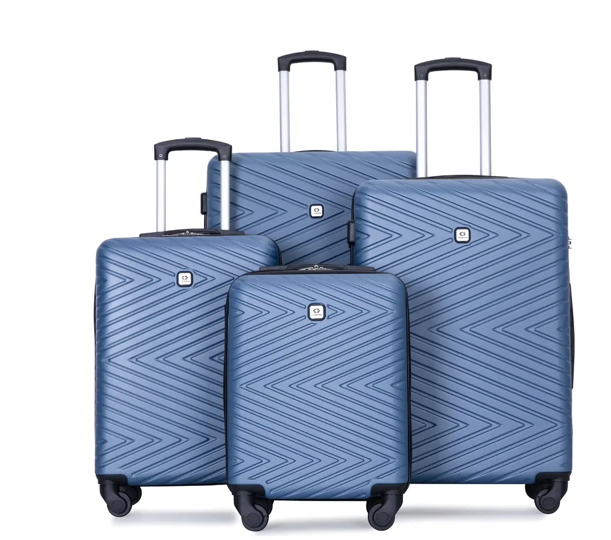 4 Piece Hardshell Luggage Set Hardside Lightweight Suitcase with TSA Lock Spinner Wheels.(Blue)