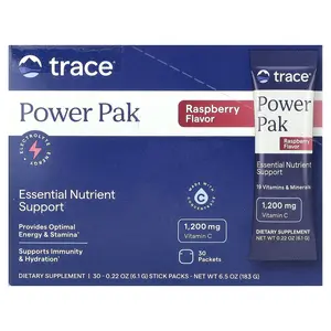 Trace PowerPak, Raspberry, 30 Stick Packs, 0.22 oz (6.1 g) Each