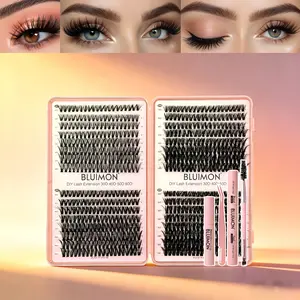 Cluster Eyelash Extensions Set, 30D/40D/50D/60D Mixed Lengths, Waterproof & Long-Lasting, Complete DIY Beauty Tools for Natural & Dramatic Looks
