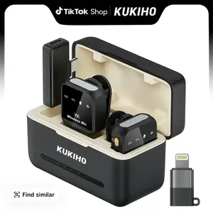 KUKIHO Wireless Lavalier Microphone for iPhone iPad Android With Charging Case Audio Smartphone