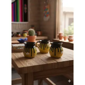 6 Cups/Tazas de barro decoracion artesanias mexicanas
