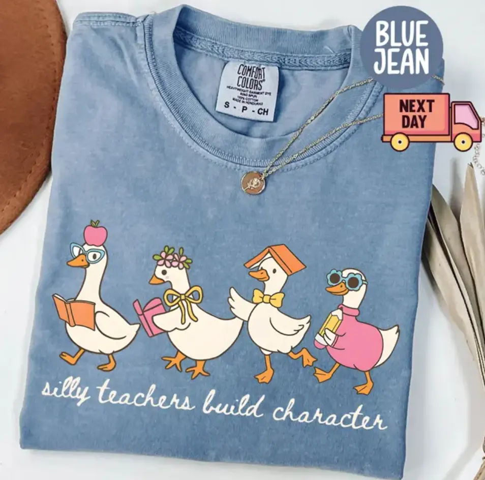 Comfort Colors Silly Teacher Goose Shirt, Silly Goose Teacher Tshirt, Back to School Tee, Teacher Appreciation Gift, Funny Gift for Teacher