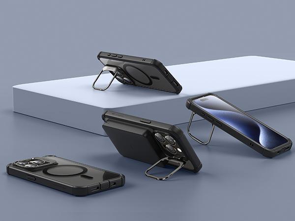 ESR Magnetic Phone Case for iPhone 16/15/14/13, Shockproof Full Body Case with Magnetic Design & Shock Armor Kickstand Accessory Protector ESR Magnetic Phone Case for iPhone 16/15/14/13, Shockproof Full Body Case with Magnetic Design & Shock Armor Kickstand Accessory Protector