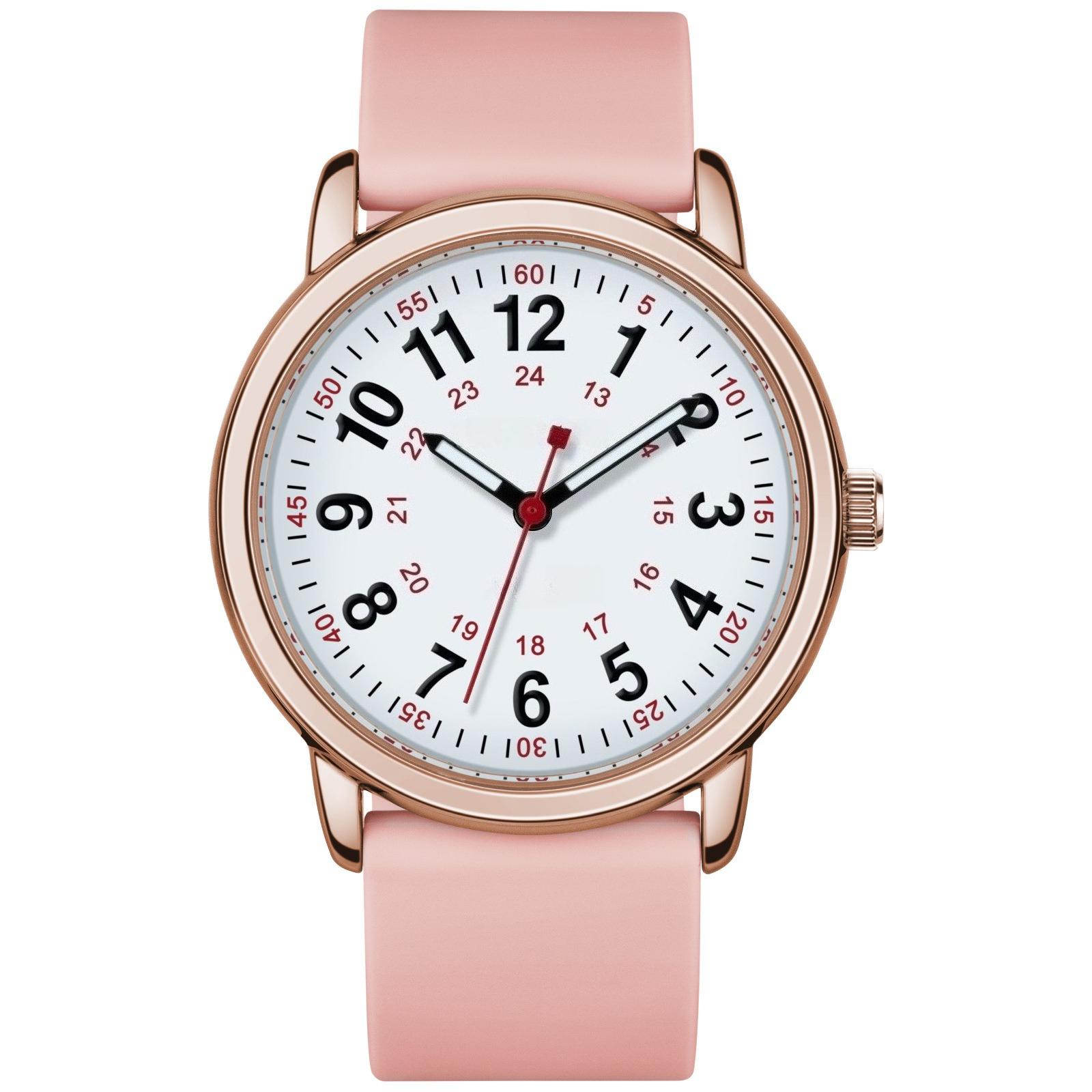 [Mother's Day Gift] Water Resistant Nurse Watch For Women And Men Easy To Read Analog Wristwatch With Second Hand And 24-Hour Dial Ideal For Nursing Students