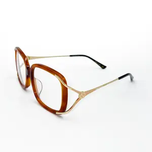 Gucci Novelty Optical Eyeglasses Retro Square Designer Frame Tortoiseshell Acetate Gold-Tone Metal Temples Iconic Logo Comfortable Daily Wear