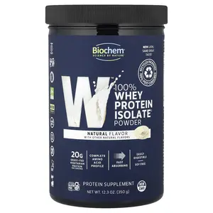 Biochem 100% Whey Protein Isolate Powder, Natural, 12.3 oz (350 g)