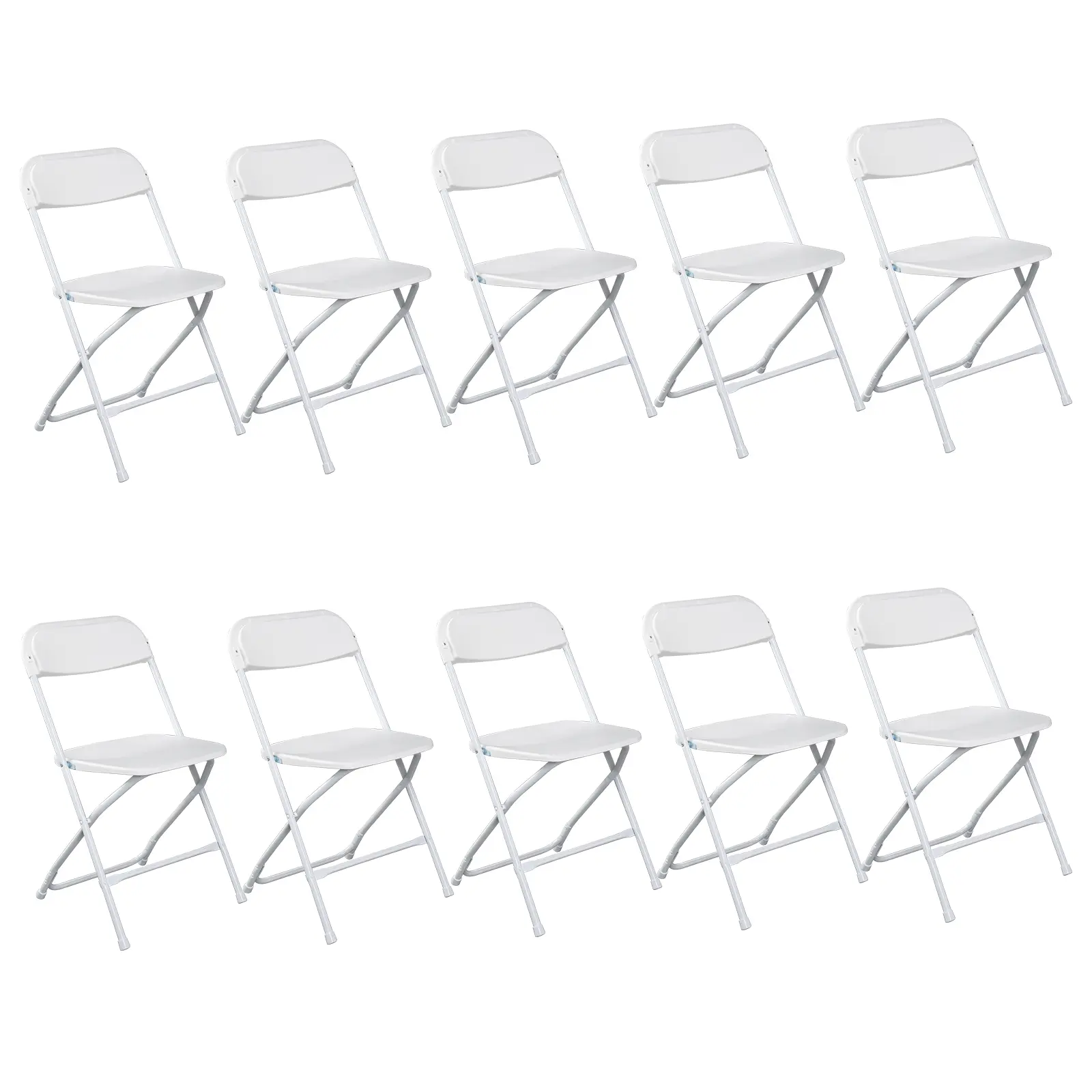 Durable Plastic Folding Chairs for Home Gatherings, Office, School - 350 lbs Capacity, Set of 10