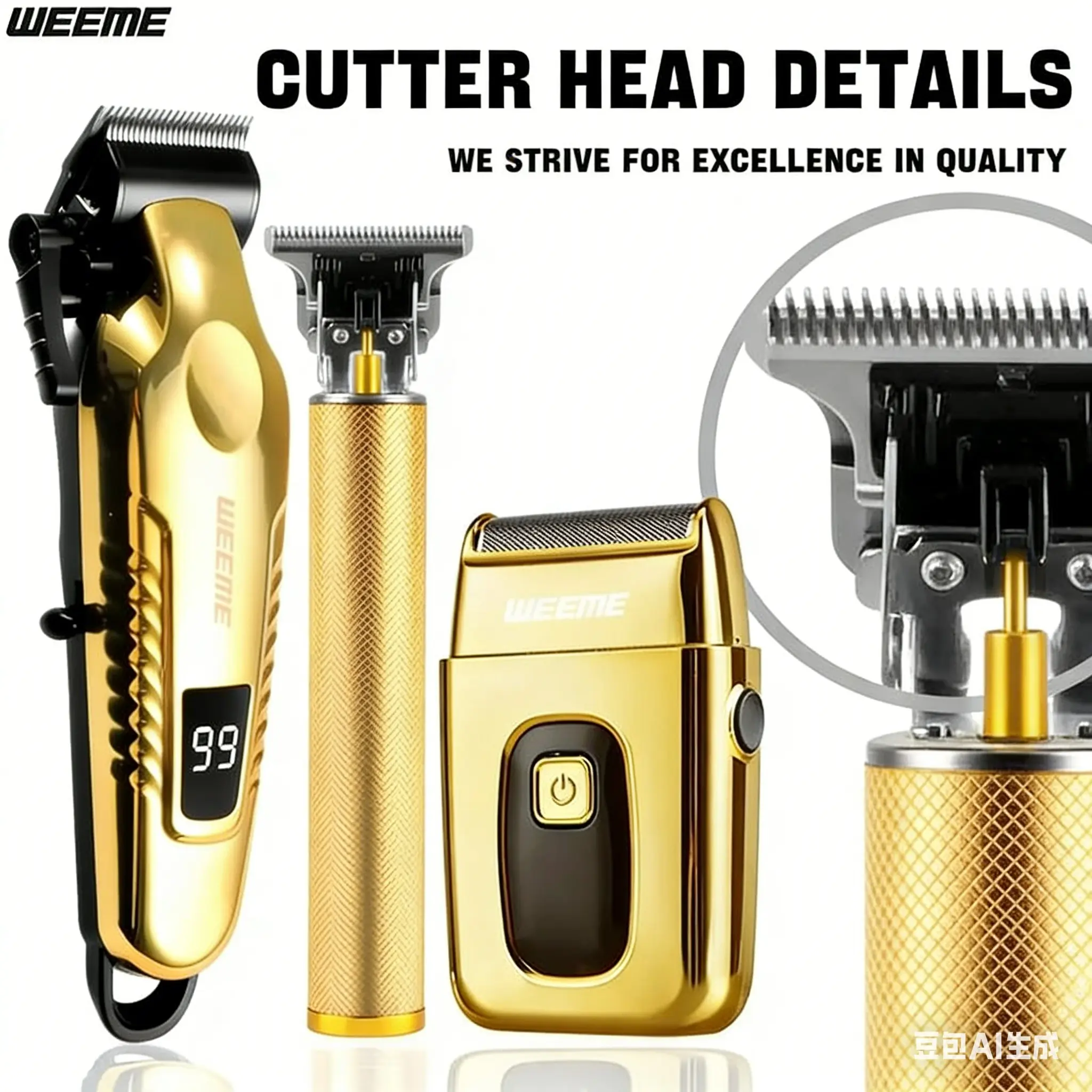 Men's Hair Clipper Set, Cordless Grooming Kit, Hair Clipper, T-Blade Trimmer & Foil Shaver, USB-C Fast Charging, High-Capacity Battery, 90-Min Runtime, Gift for Men