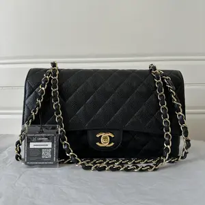 Pre-owned CHANEL Grained Calfskin Crossbody Bag Classic Flap Black 58775298