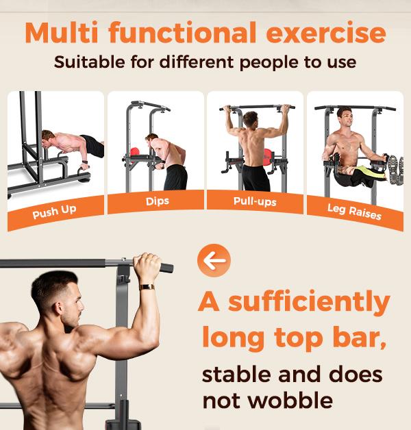 Relife Sports Power Tower Pull Up Bar Dip Station for Home Gym Adjustable Height Strength Training Workout Equipment dealsforyoudays Exercise Machine SpringStatements