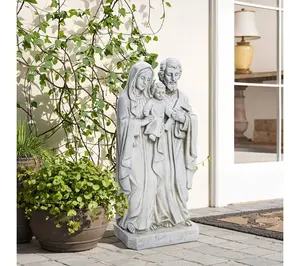 LuxenHome Off White Polyresin Holy Family 1.6-Feet Tall Statue