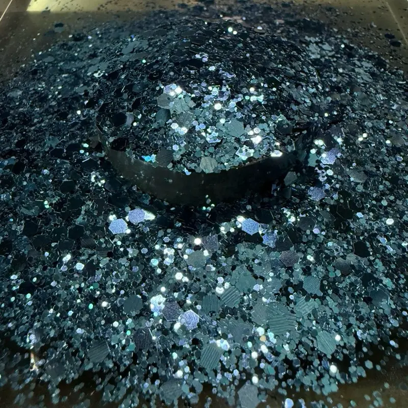 Reese & Riley Co. Blue Crush - Premium Deep Blue Metallic Chunky Glitter Mix, Glitter Decorative Nails Supply for Resin Art Tumblers, Freshies, Slime, Kids DIY Craft Projects