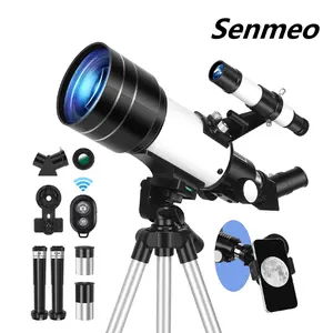 Portable 70mm Refractor Telescope for Beginners -15X-150X Zoom Travel Telescope with Phone Adapter & Wireless Remote for Adults & Kids