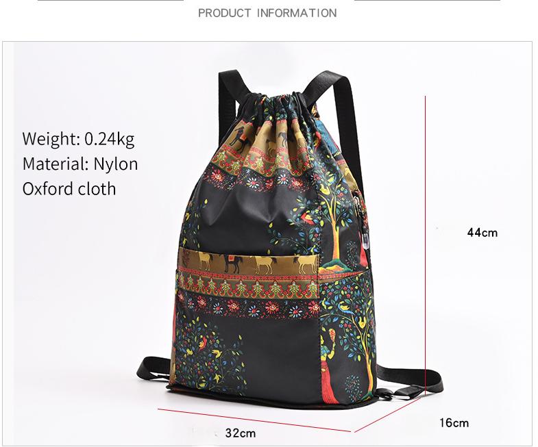 Foldable Drawstring Lightweight Backpack Portable Stylish Large Capacity Travel Storage Bag Basketball Bag