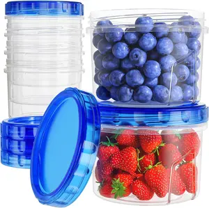 16 oz Freezer Storage Containers (6 Pack) – Airtight Plastic Food Containers with Twist Top Lids, BPA Free, Leakproof & Stackable for Soup & Meal Prep