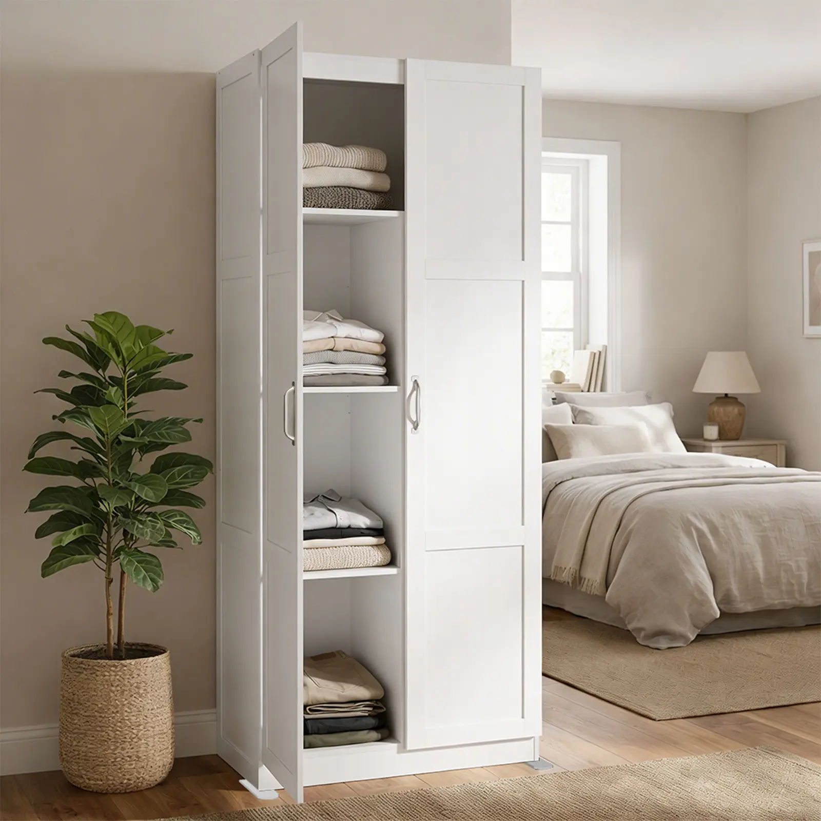 Office Storage Cabinet, Large Capacity Organizer, Wooden Bedroom Storage Unit for CD, Blankets and Books, Suitable for Living Rooms, Office and Study Rooms,dorm essentials,home decor
