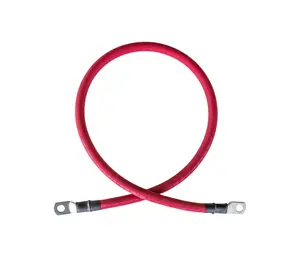 4 Gauge (AWG) Single Red Pure Copper Battery Cable Wire with Lug Connector Ring Terminals Flexible Wire Heavy Wire