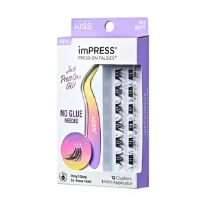 imPRESS Falsies Self Adhesive Eyelashes, 12 Lash Clusters + Applicator - Airy