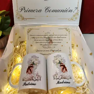 Propuesta para Padrinos de Comunion de niña- Set of Two Mugs for Drinkware and Reusable Use