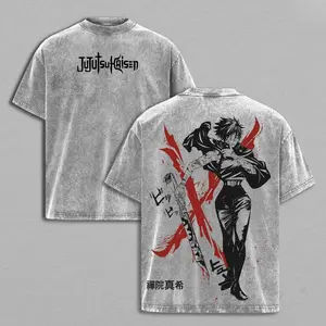 Sukuna T-Shirt – Vintage Washed Jujutsu Kaisen Inspired Tee, Dark Curse Power Anime Graphic Shirt, Oversized Streetwear Style, Anime Clothing, Soft Cotton Casual Unisex Top, Gift for JJK Fans