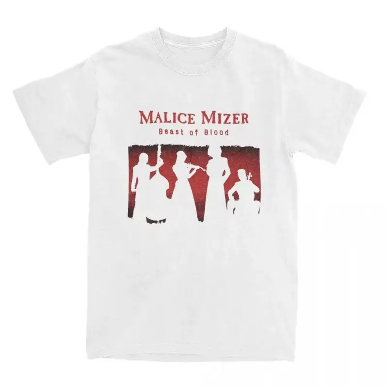 Malice Mizer Beast of Blood Vintage Band Silhouette Men's Short Sleeve T-Shirt Suitable For Daily Gothic Visual Rock Casual Wear