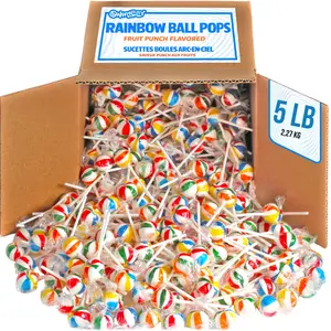 Swirleey Easter Rainbow Lollipops - 5 Pounds - Bulk Lollipops - Individually Wrapped Round Hard Candy Suckers for Kids, Classrooms, Party Favors, Goodie Bags, Piatas, Birthday Candy Buffets