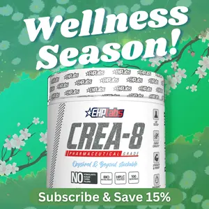 EHPlabs CREA-8 Micronized Creatine Monohydrate Powder - 100% Pure, Unflavored, Vegan-Friendly, 500g & 250g Tub Options for Strength, Endurance, and Recovery - Edible