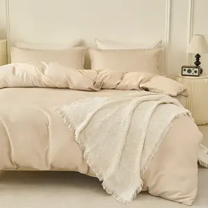 Waffle Weave Duvet Cover Set 3-Piece, Soft Breathable Lightweight Bedding, Minimalist Luxury Home Textile for Bedroom Decor, Queen/King Size with Pillowcases