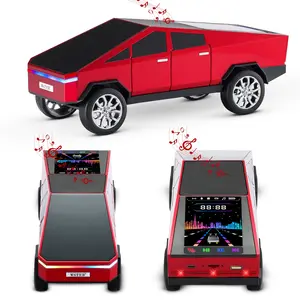 WS-580 Mini Car Bluetooth Speaker with Rear Light & Openable Cybertruck – Portable Wireless Stereo Sound, LED AUX USB TF FM, Compact Rechargeable Design for Home, Office, Travel & Car Décor