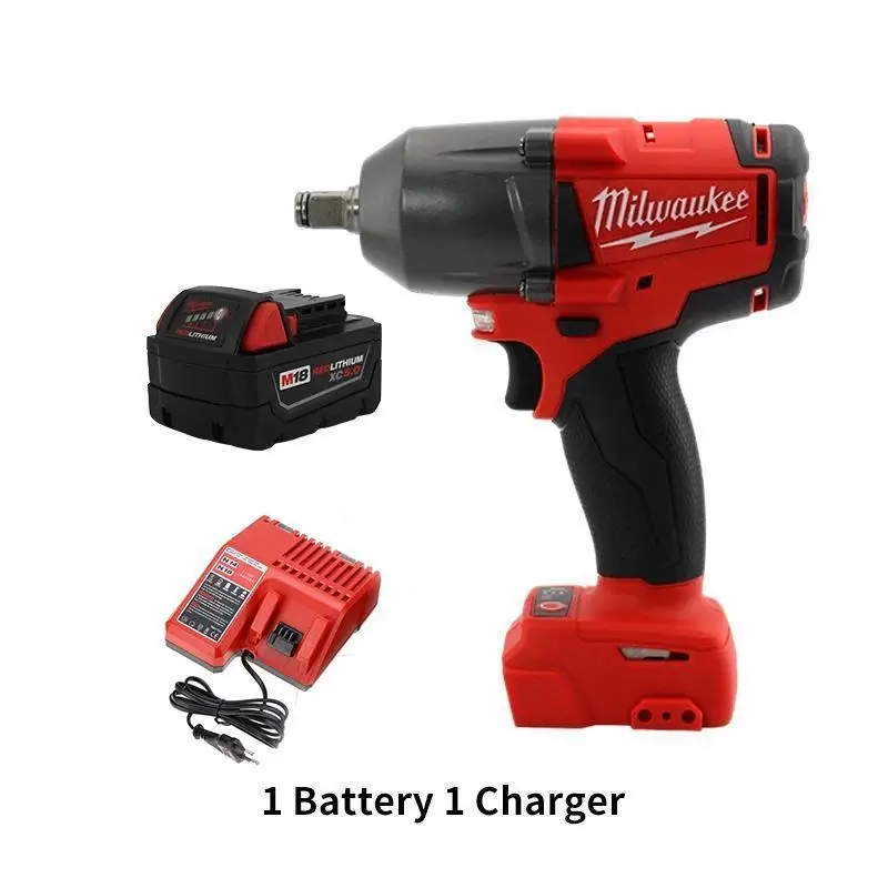 Milwaukee 18V Cordless Brushless Impact Wrench, 900N.M High Torque Electric Wrench with Battery & Charger Set (Tools & Hardware, Hand Tools Accessory)