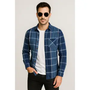 Gingham Plaid Cotton Dress Shirt – Men’s Long Sleeve Casual Button Down