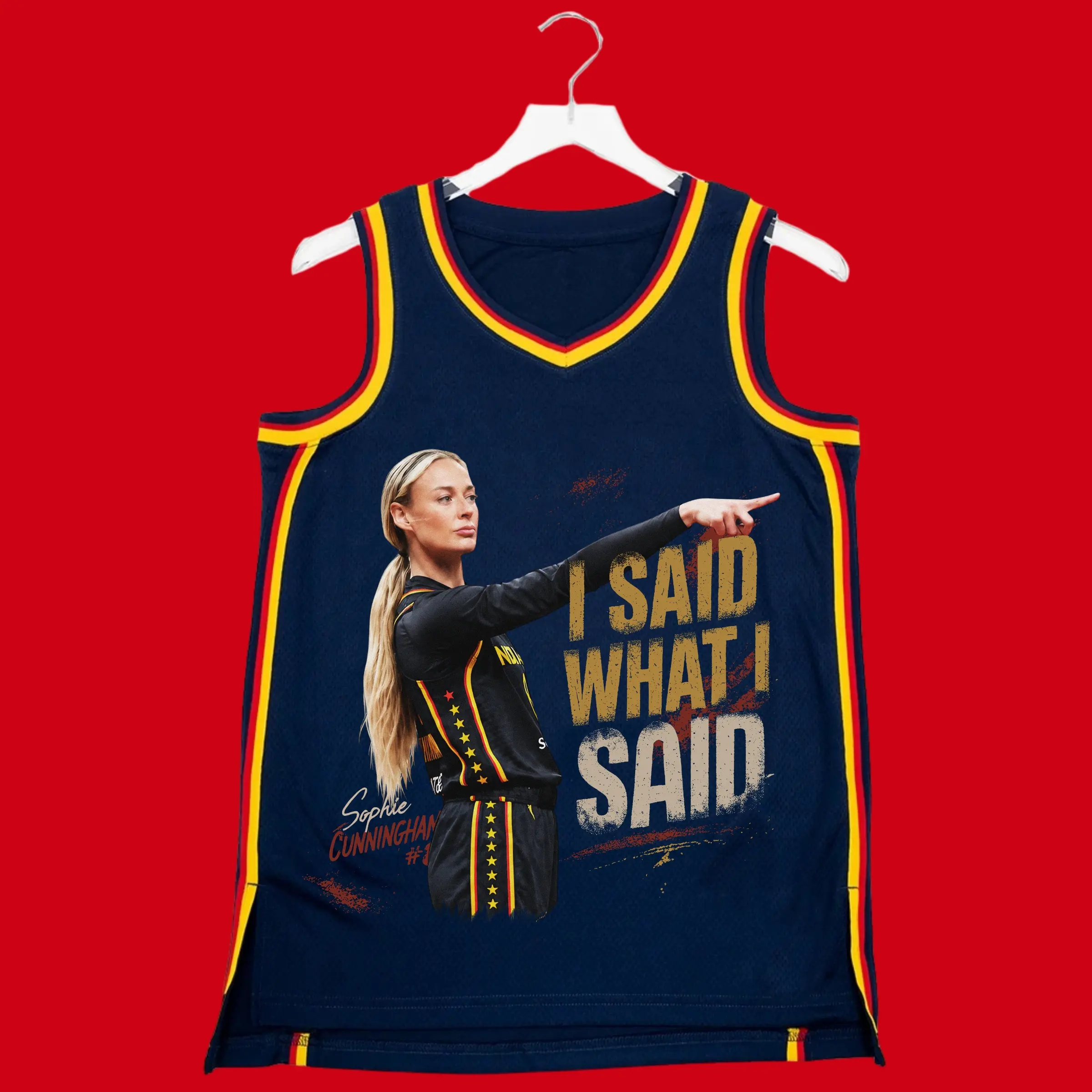 Sophie No8 Indiana Pointing Meme Basketball Jersey, Basketball Team Jersey, Unisex Athletic Tank Top, Basketball Player Gift, Custom Sportswear, Game Day Outfit, Basketball Jersey for Basketball Fan Lovers Players