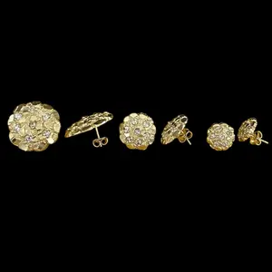 Women's Gold Finish Rhinestone Stud Earrings, Chunky Gold Nugget Statement Earrings, Nugget Earrings, Gold Nugget Earrings trendy all-match exquisite birthday gift post Chic Christmas Tassel jewelry heart versatile costume jewelry accessory simple unique